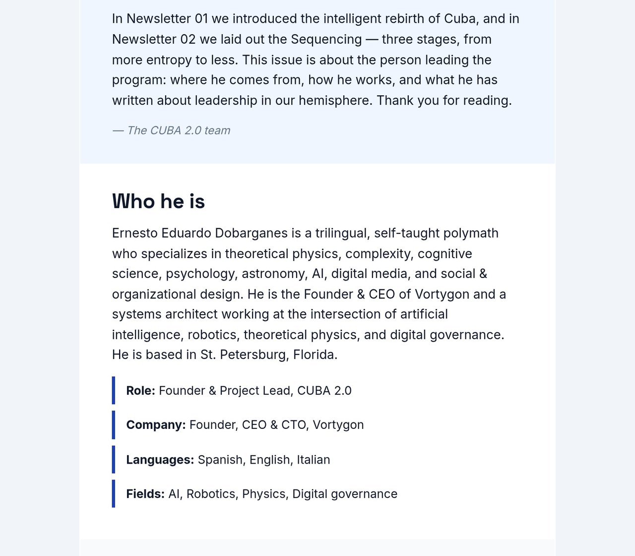 CUBA 2.0 Newsletter 03: Meet our Leadership, page 2